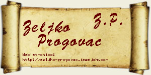 Željko Progovac vizit kartica